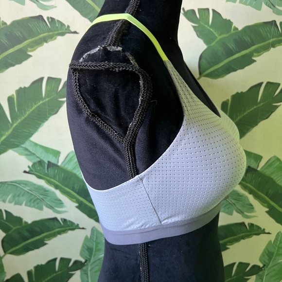 Victorias Secret Womens Gray Sports Bra Neon Yellow Crossback 34C - Picture 4 of 5